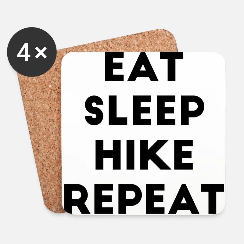 Eat Sleep Hike Repeat Spruch Wandern Wanderer Berg - Untersetzer (4er-Set) - Weiß