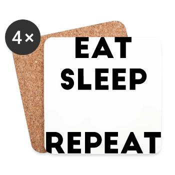 Eat Sleep Repeat Spruch Lücke Vorlage Template - Untersetzer (4er-Set) - Weiß - Vorne