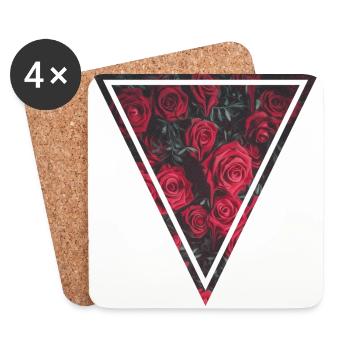 Rosen - Untersetzer (4er-Set) - Weiß - Vorne