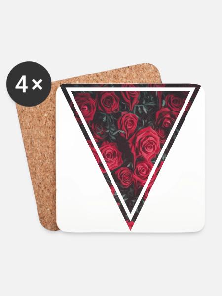 Rosen - Untersetzer (4er-Set) - Weiß