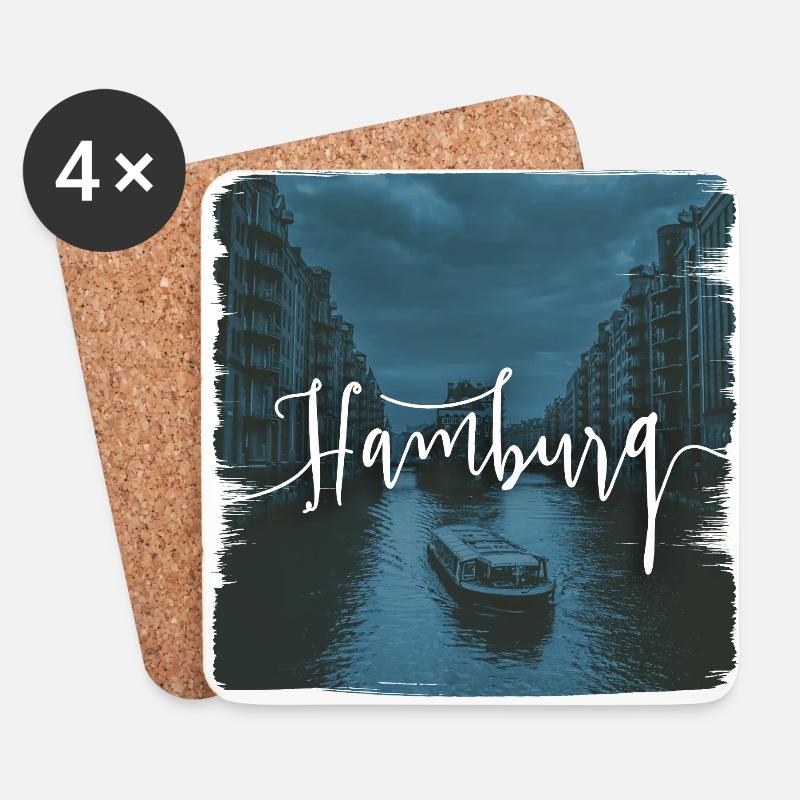 Hamburg - Untersetzer (4er-Set) - Weiß