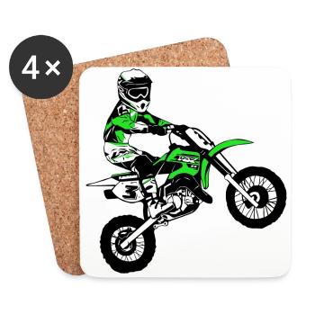 Kinder Motocross - KIDS MX - Untersetzer (4er-Set) - Weiß - Vorne