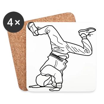 B Boy B-Boy Elbow Freeze schwarz Breakdance - Untersetzer (4er-Set) - Weiß - Vorne