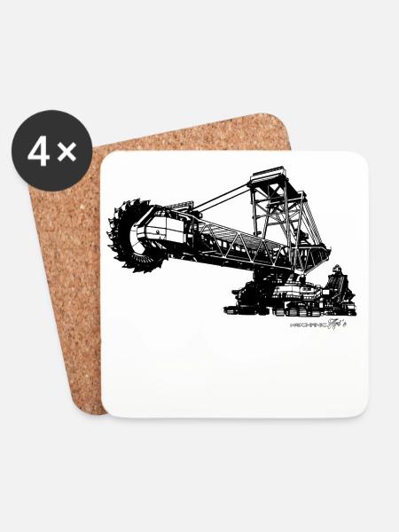 Bagger 286 - Untersetzer (4er-Set) - Weiß
