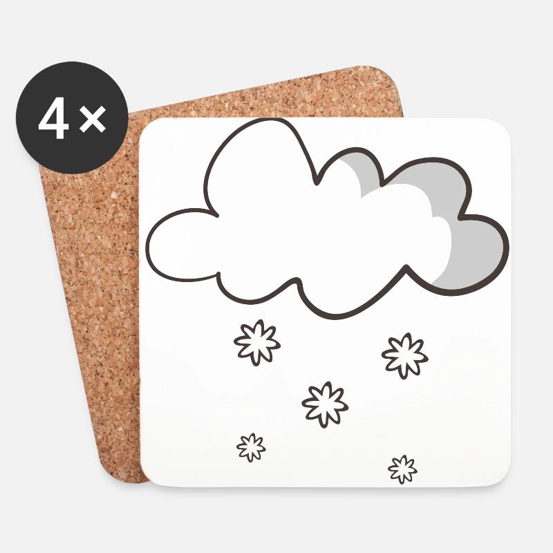 snow - Coasters (set of 4) - white