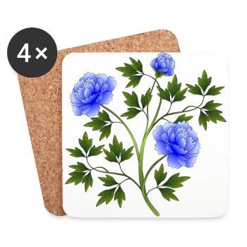 fleurs - Dessous de verre (lot de 4) - blanc - Devant