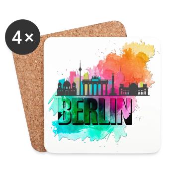 Berlin Deutschland Germany Skyline Stadt City - Coasters (set of 4) - white - Front