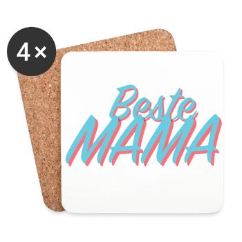Beste Mama - Untersetzer (4er-Set) - Weiß - Vorne