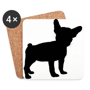 BOULEDOGUE FRANÇAIS OMBRE - Dessous de verre (lot de 4) - blanc - Devant