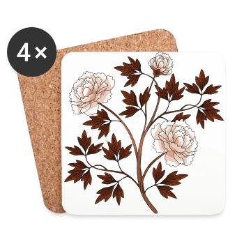 Fleurs - Dessous de verre (lot de 4) - blanc - Devant