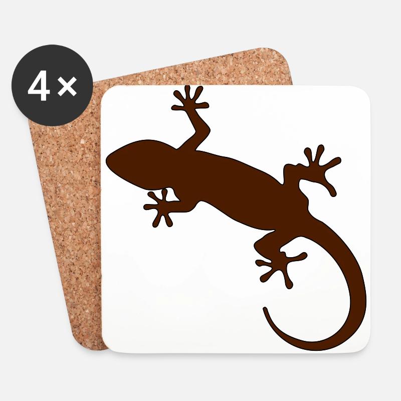 Gecko - Coasters (set of 4) - white