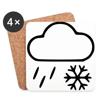 Pluie neige - Dessous de verre (lot de 4) - blanc - Devant