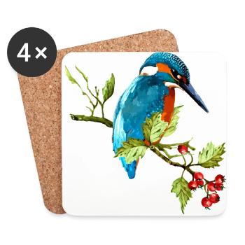 Colorful bird - Coasters (set of 4) - white - Front