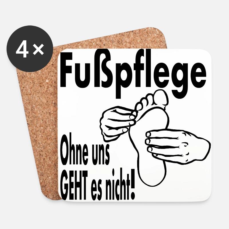 Fußpflege - Untersetzer (4er-Set) - Weiß