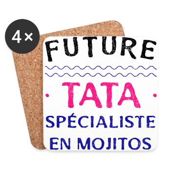 Future Tata Spécialiste en Mojitos - Dessous de verre (lot de 4) - blanc - Devant