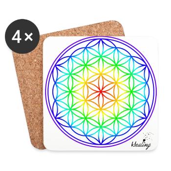 Flower of life full colors - Coasters (set of 4) - white - Front