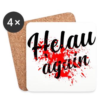 Helau Alaaf Fasching Karneval - Untersetzer (4er-Set) - Weiß - Vorne