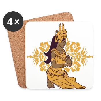 Kambodscha Tradition Tanz Khmer Apsara I Geschenk - Untersetzer (4er-Set) - Weiß - Vorne