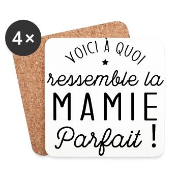Voici à quoi ressemble une mamie parfaite - Dessous de verre (lot de 4) - blanc - Devant
