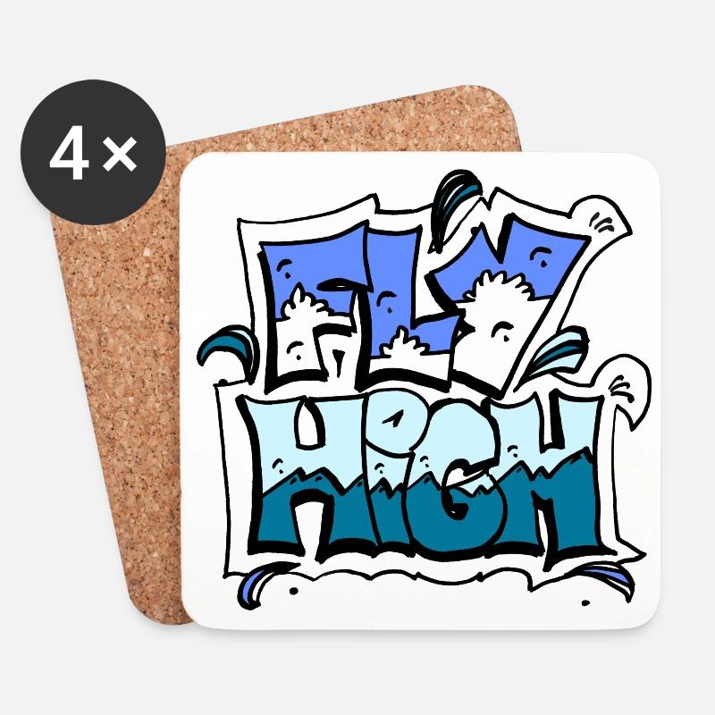 fly high - Coasters (set of 4) - white