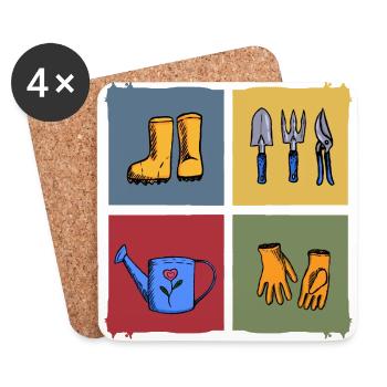 garden allotment garden harvest time gardening - Coasters (set of 4) - white - Front