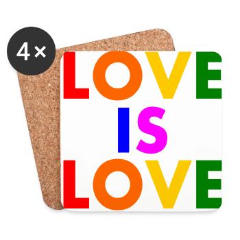 Love is love - Untersetzer (4er-Set) - Weiß - Vorne