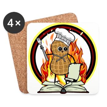 Erdnuss Koch Küchen Hobbykoch kochen Lokal - Untersetzer (4er-Set) - Weiß - Vorne