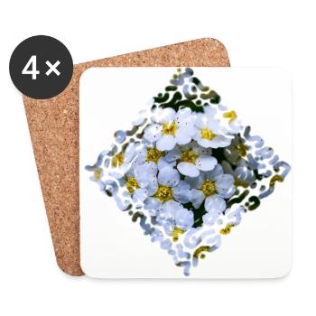 Fleurs blanches - Dessous de verre (lot de 4) - blanc - Devant