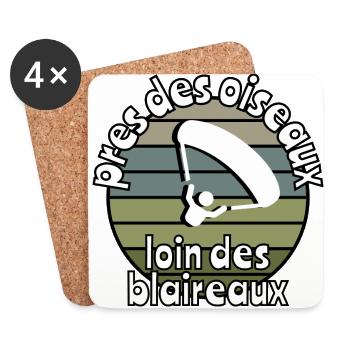 Près des oiseaux loin des blaireaux - Dessous de verre (lot de 4) - blanc - Devant