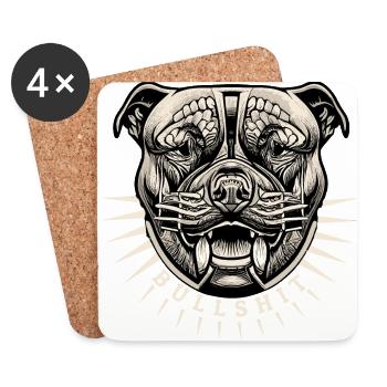 Pitbull - Coasters (set of 4) - white - Front