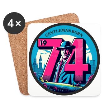 Gentilhomme né en 1974 - Dessous de verre (lot de 4) - blanc - Devant