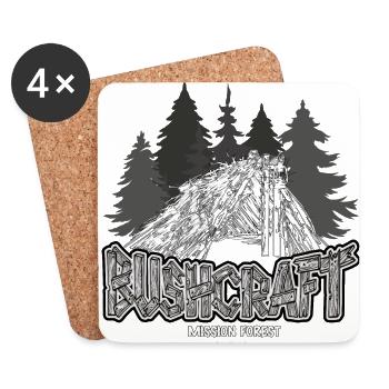 Bushcraft Adventure Survival Outdoor Shelter - Coasters (set of 4) - white - Front