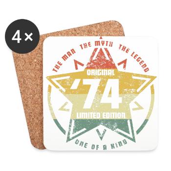 Birthday Star 1974 - '74 Original, Limited Edition - Coasters (set of 4) - white - Front