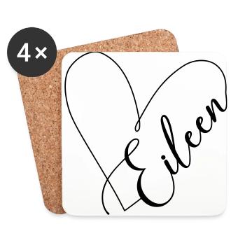 Eileen Name Heart Line - Dessous de verre (lot de 4) - blanc - Devant