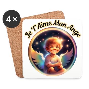Je T Aime Mon Ange 1 - Dessous de verre (lot de 4) - blanc - Devant