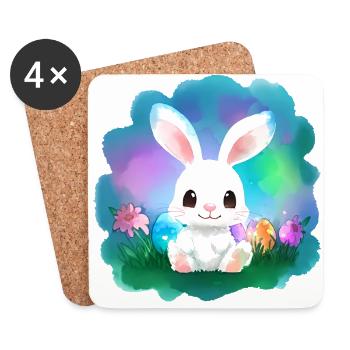 Easter Bunny Cute Kid - Coasters (set of 4) - white - Front