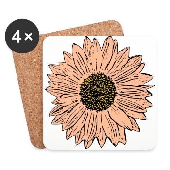 Fleur fleur pastel fleurs fleurs pastel - Dessous de verre (lot de 4) - blanc - Devant