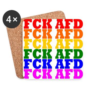 Fck afd - Untersetzer (4er-Set) - Weiß - Vorne