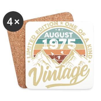 Birthday August 1975 Birthday Gift August - Coasters (set of 4) - white - Front
