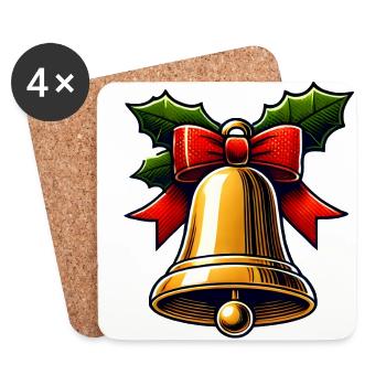 Weihnachtsglocke - Untersetzer (4er-Set) - Weiß - Vorne