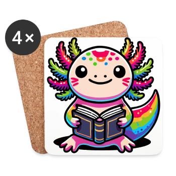 Ich-les-a-lotl, Axolotl - Coasters (set of 4) - white - Front