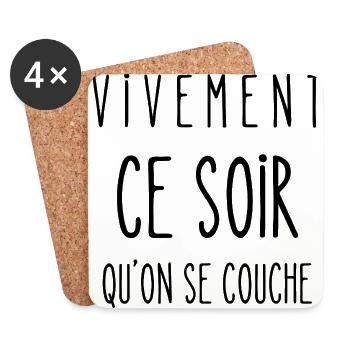 vivement ce soir - Dessous de verre (lot de 4) - blanc - Devant