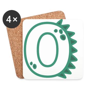 Zahl 0 - Untersetzer (4er-Set) - Weiß - Vorne