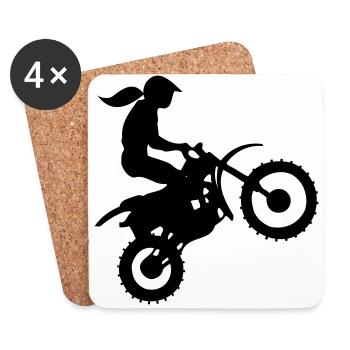 MOTOCROSS GIRL - Coasters (set of 4) - white - Front