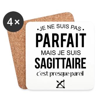 Je suis sagittaire (ho) - Dessous de verre (lot de 4) - blanc - Devant