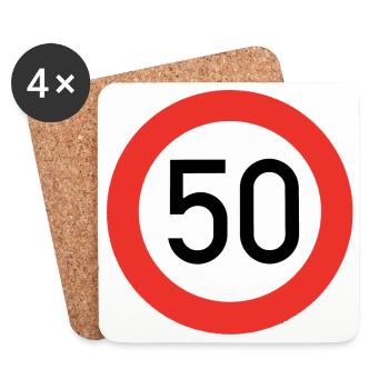 50 shield - Coasters (set of 4) - white - Front