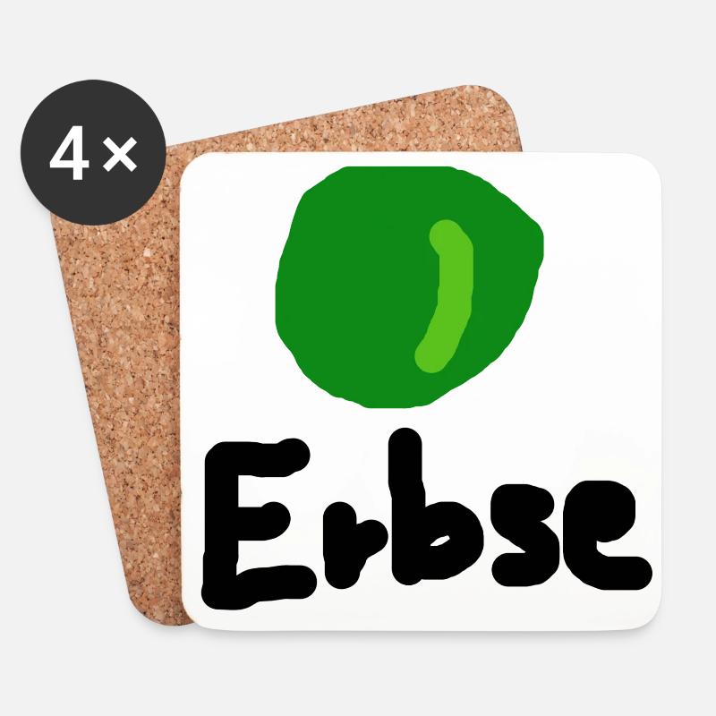 Erbse - Untersetzer (4er-Set) - Weiß