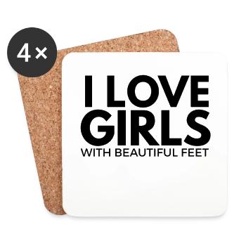 Love girls with beautiful feet - Coasters (set of 4) - white - Front