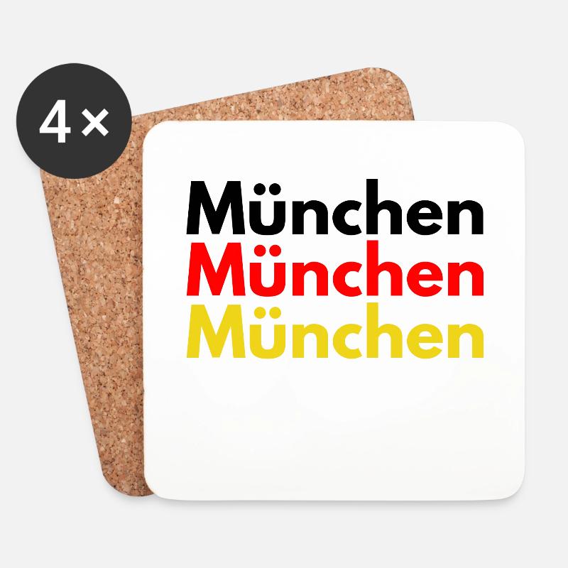 München München Deutschland - Untersetzer (4er-Set) - Weiß