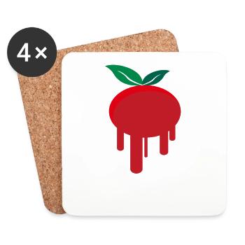 tomate - Dessous de verre (lot de 4) - blanc - Devant